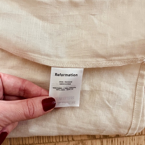 Reformation Tana Linen Dress in Cream - Picture 8 of 8
